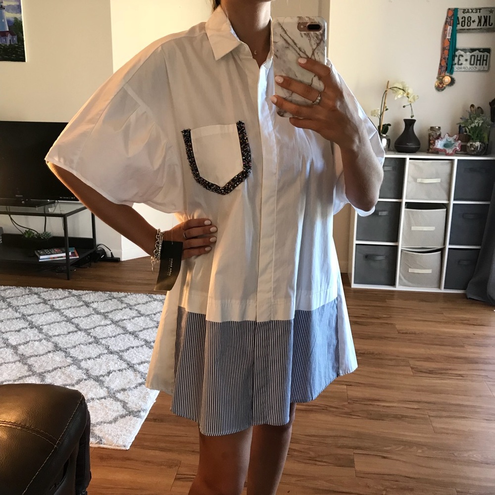 ZARA Oversize White Blouse/ Tunic S